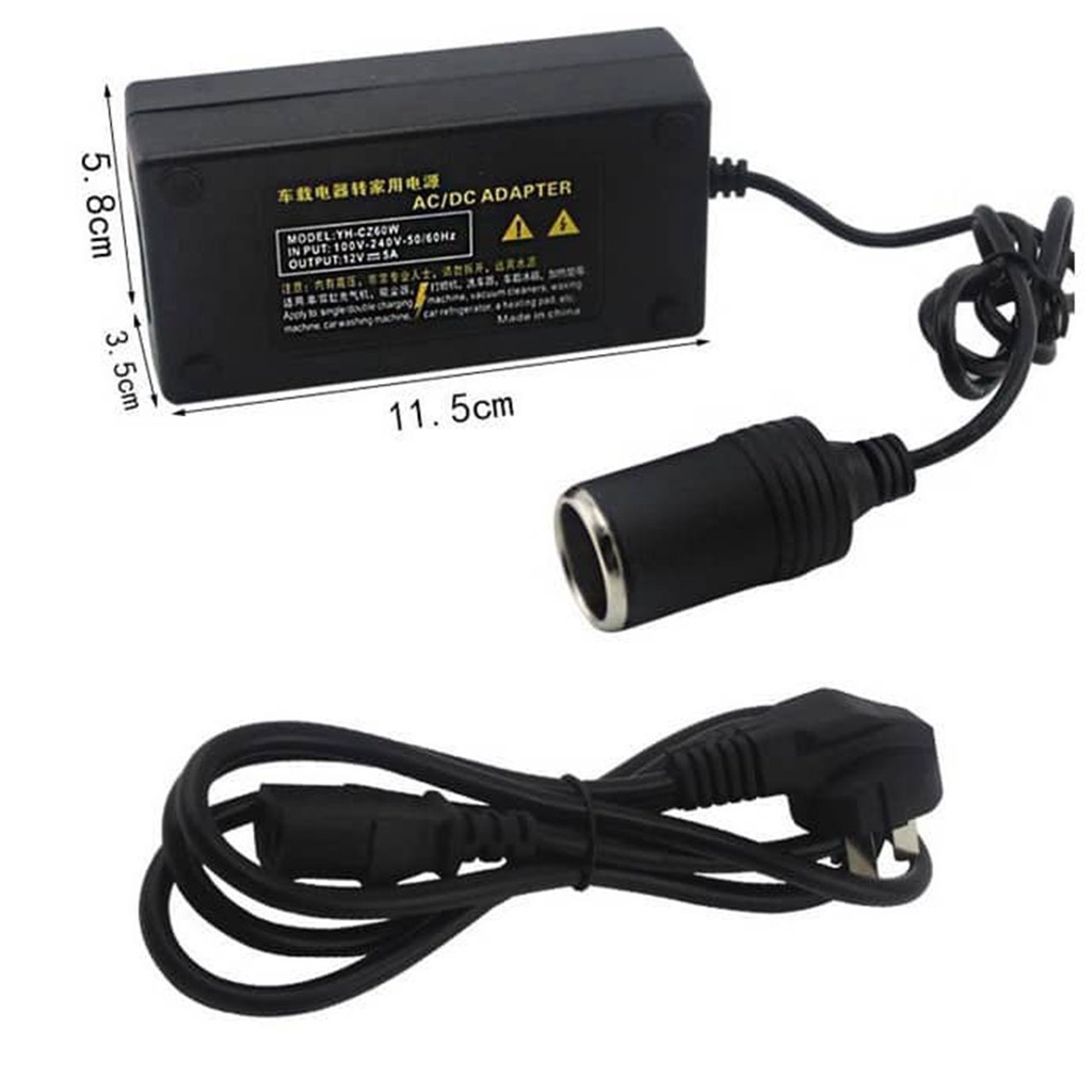 Đổi nguồn 220v-12v có tẩu cắm cho máy bơm lốp , máy hút bụi và các thiết bị 12v khác thuận tiện loại tốt nguồn đồng