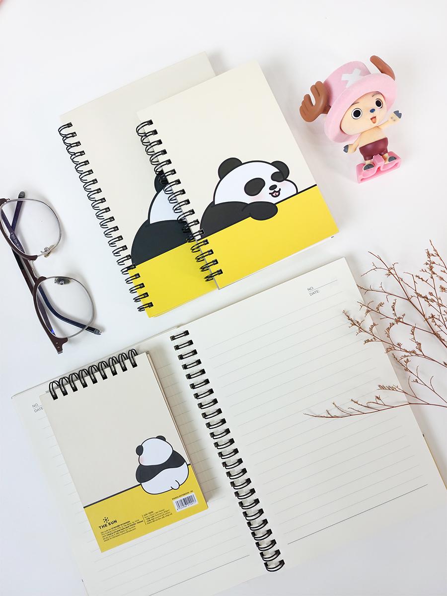 Sổ Lò Xo Trên Giấy Trơn - 160 Trang 9 x 13 cm 80gsm - Panda - The Sun 02