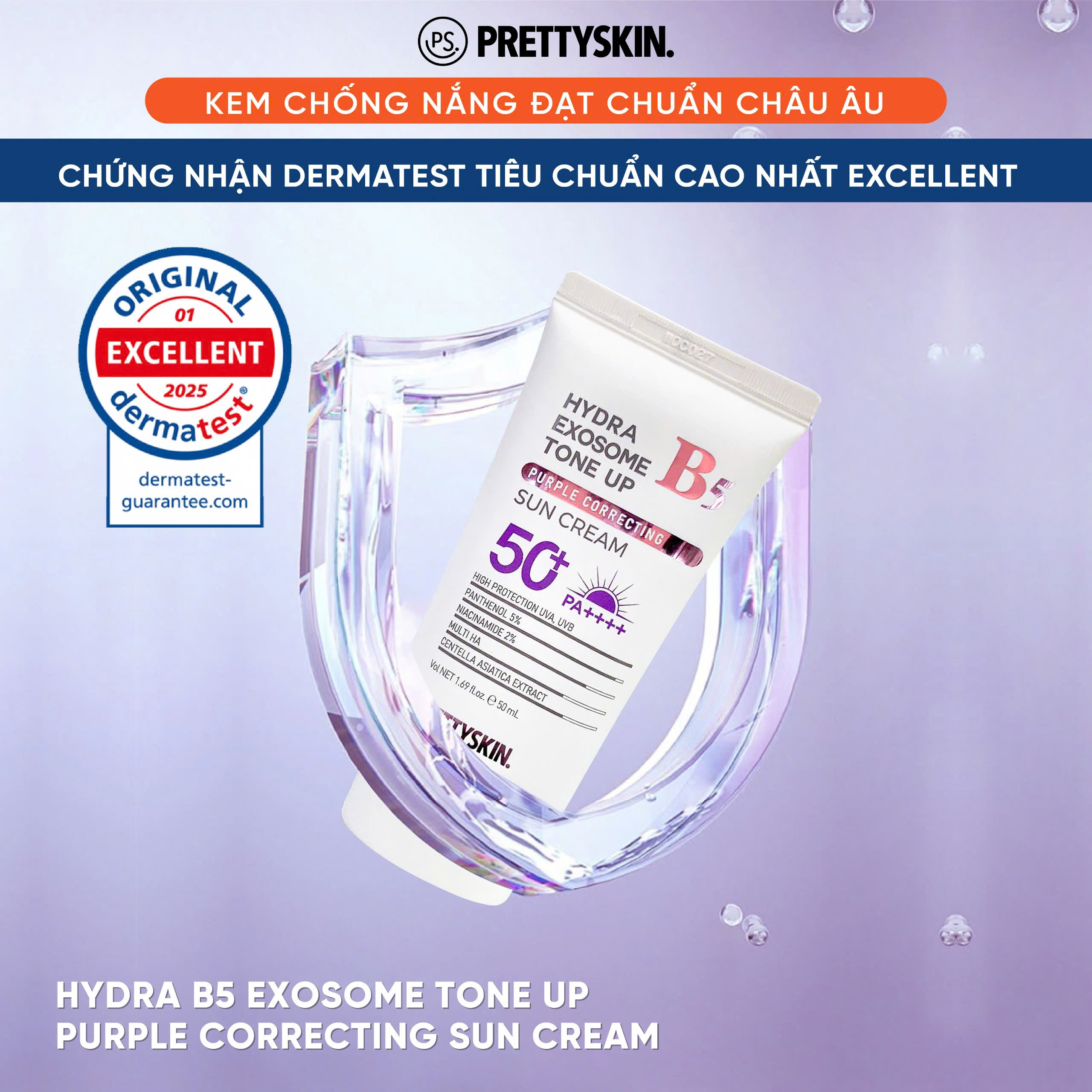 Kem chống nắng nâng tông, hiệu chỉnh tông da Pretty Skin Hydra B5 Exosome Tone Up Hàn Quốc 50ml