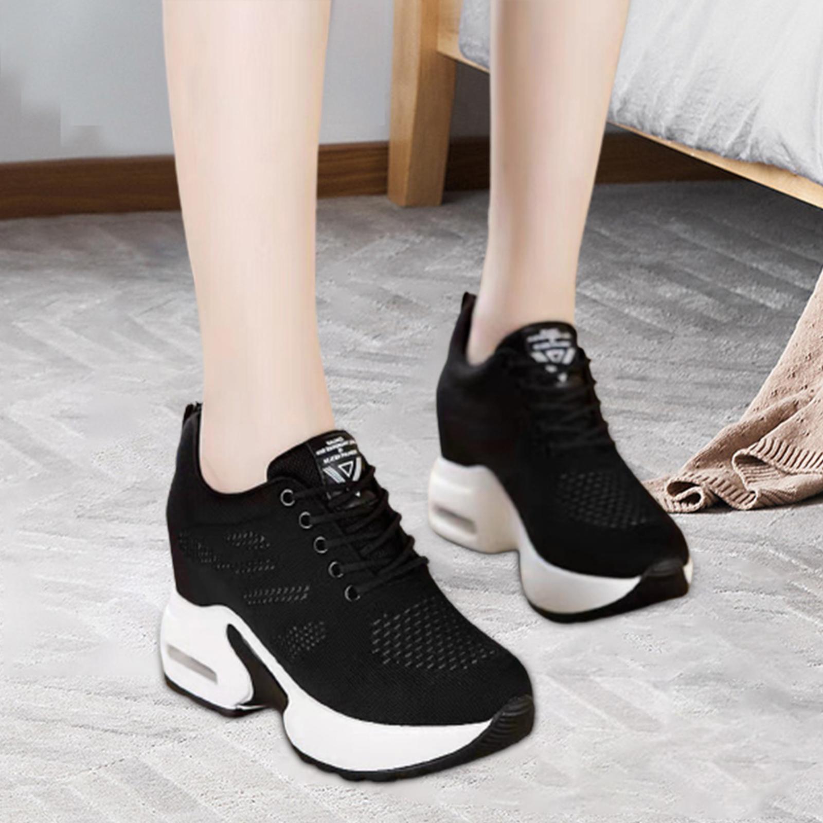 Women Sneakers Wedge Shoes Booties Lightweight Trainers Height Increasing Mesh Walking Shoes for Running Outdoor Hiking Ladies Girls