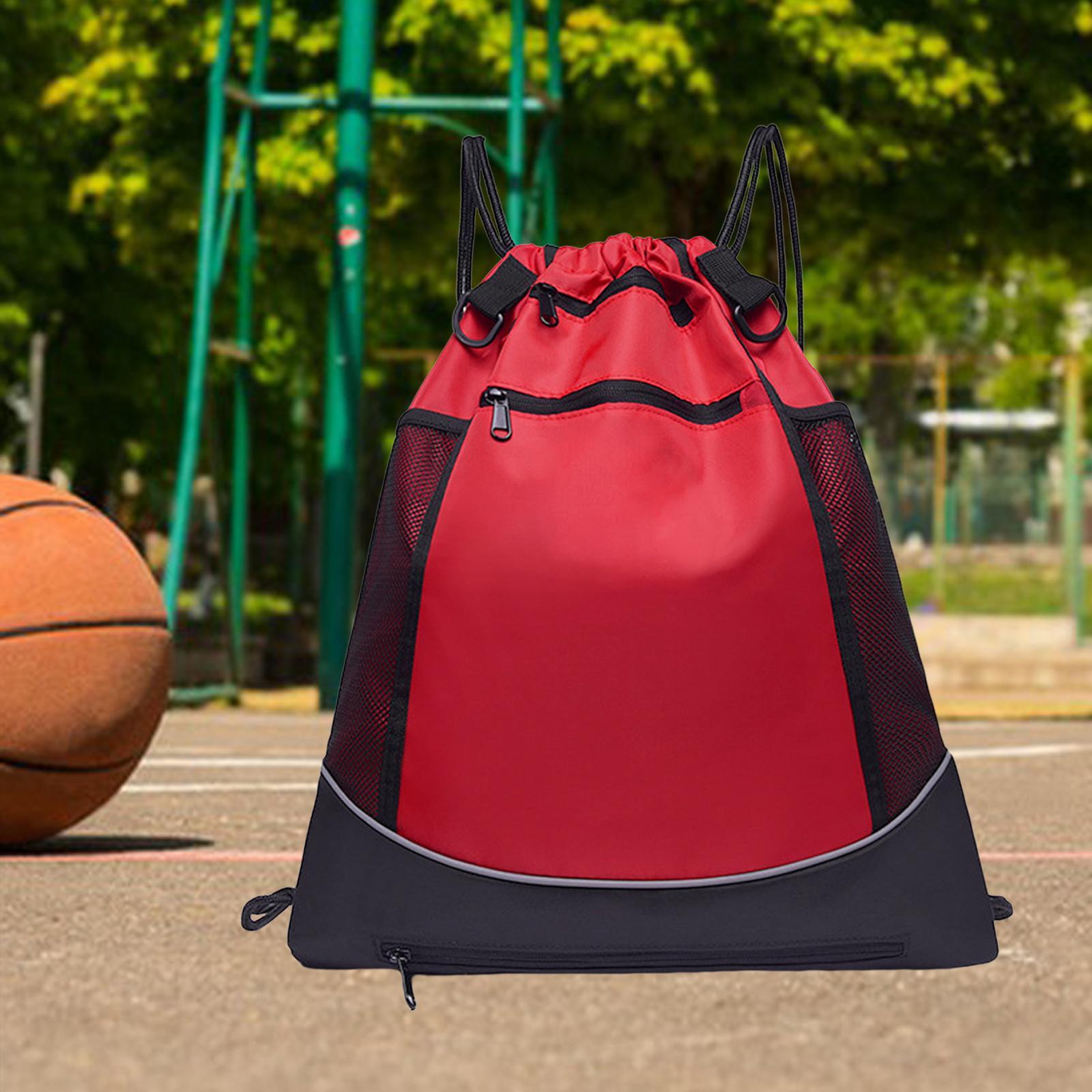 Drawstring Backpack Sports Gym with Mesh Pockets Water Resistant String Bag for Women Men Children