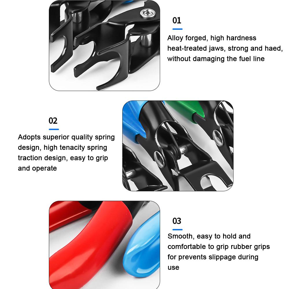 3PCS Car Automotive Water Hose Fuel Pipeline Clamp Pliers Stripping Pliers Bundle Clamp Flat Band Rings Removal Tool