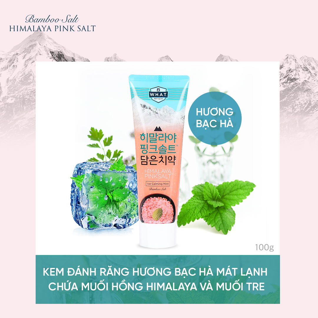 Kem Đánh Răng Hương Bạc Hà Mát Lạnh Himalaya Pink Salt Ice Calming Mint Pumping Toothpaste