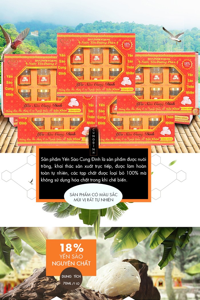 Nước yến sào Đường phèn - 18% Tổ Yến