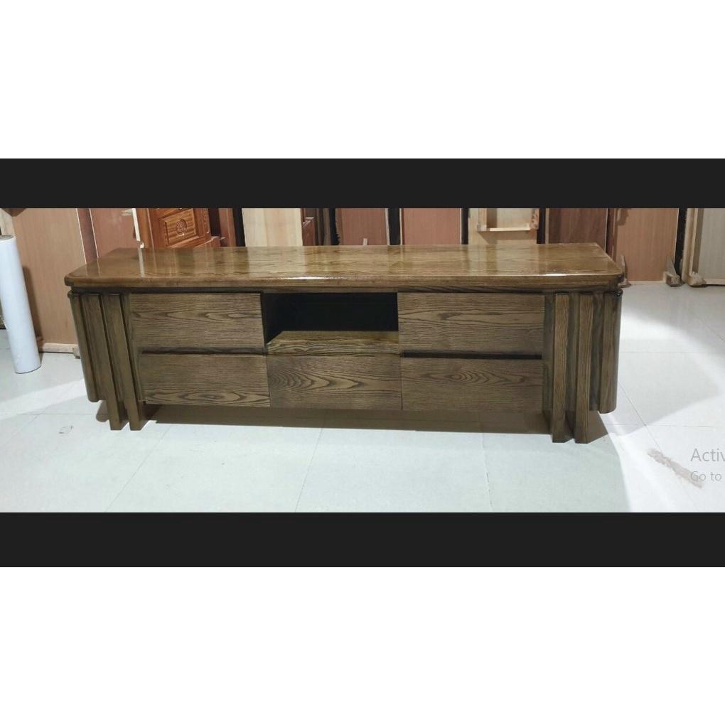 Kệ tivi nan ốp, gỗ sồi dài 2m, 2m2, 2m4