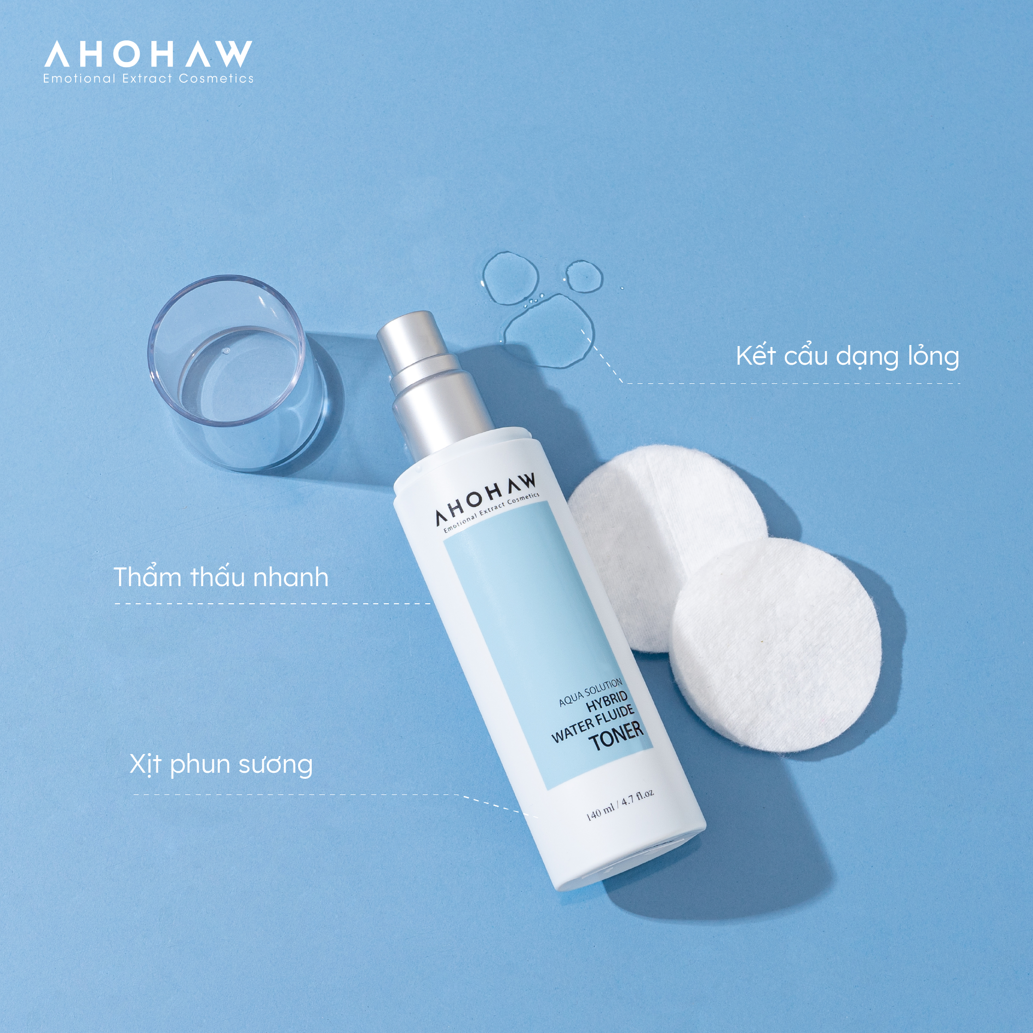 Toner Cấp Nước Giúp Giữ Cân Bằng Dầu Và Độ Ẩm Ahohaw Aqua Solution - Hàng Chính Hãng