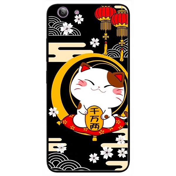 Ốp lưng dành cho Vivo Y55 mẫu Mèo Nền Đen