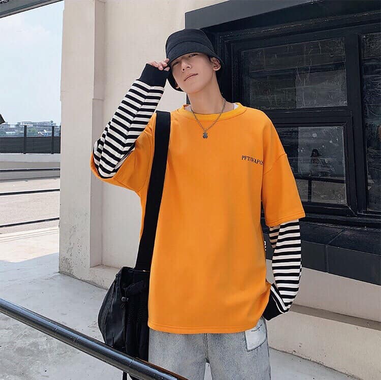 Áo thun tay dài form rộng - phông dài tay nam nữ oversize Petowark - 2N Unisex