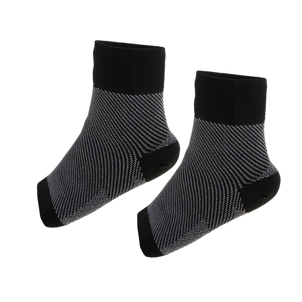 Ankle Support Compression Toeless Socks Foot Sleeve Arch Heel Pain Relief M