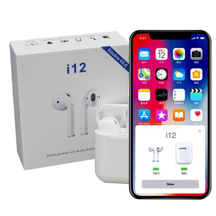 Tai Nghe i12 TWS Bluetooth 5.0 True wireless -chuyên Gaming -dành cho IPhone va android