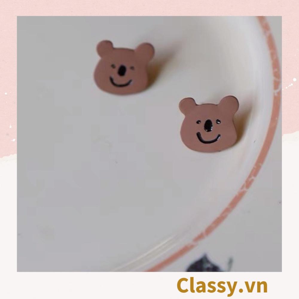 Khuyên tai Bông tai Hoa tai Classy bông tai bạc S925 loại Stud (Đinh tán) đeo tai nghịch ngợm cá tính PK614 - PK614-HEO