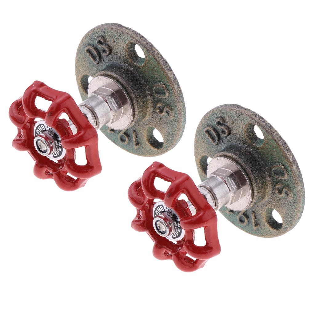 2 Cái Công Nghiệp Mộc Mạc Treo Tường Tay Bánh Xe Móc Áo Móc Chìa Khóa Đồng