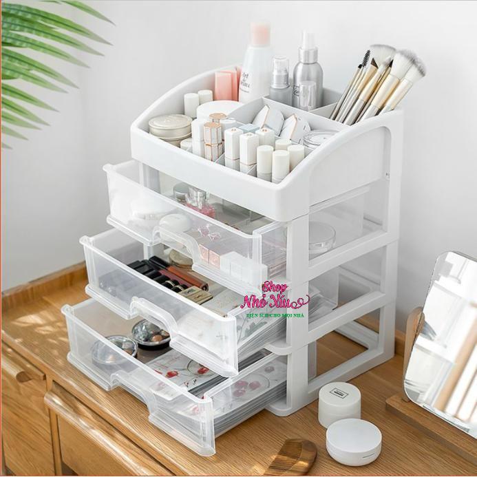 Kệ Đựng Mỹ Phẩm Nhựa Trong Suốt 4 Tầng Cao Cấp