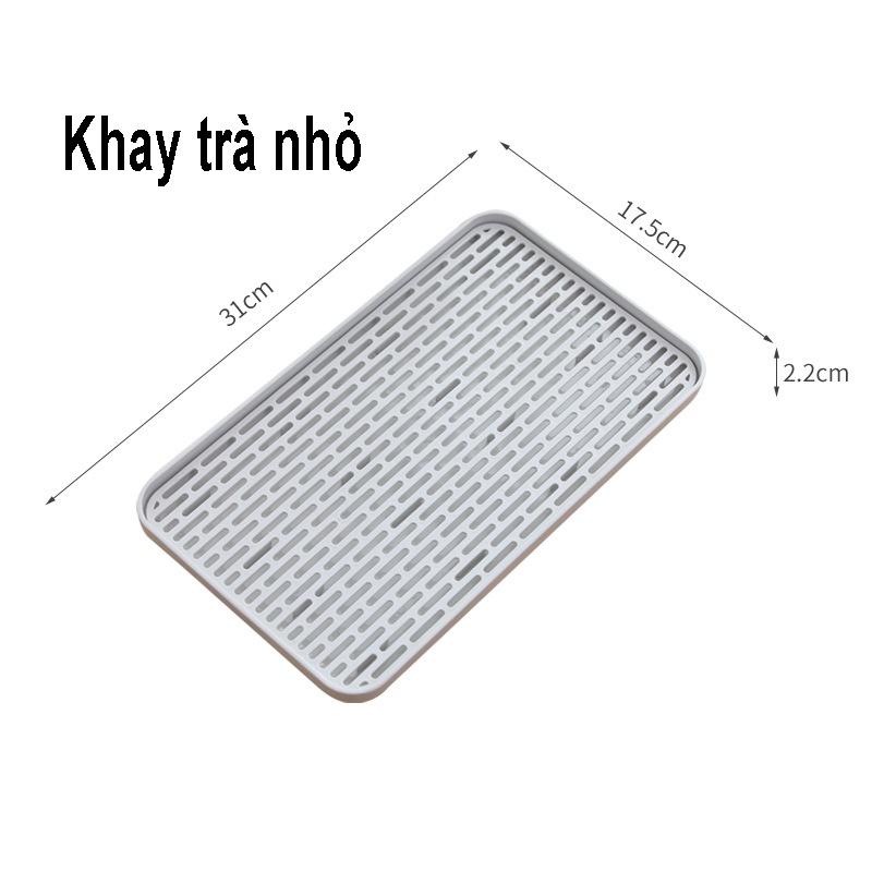 Khay Trà 2 lớp Trung Hoa, Úp Cốc, Ly Cao Cấp Màu Trắng