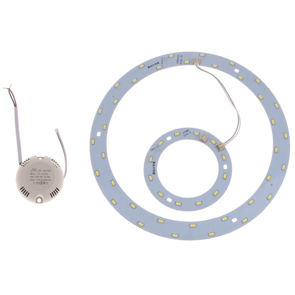 2pc 5730 SMD LED Module Source Board w/ Driver for Ceiling Lamp Bulb Replacement