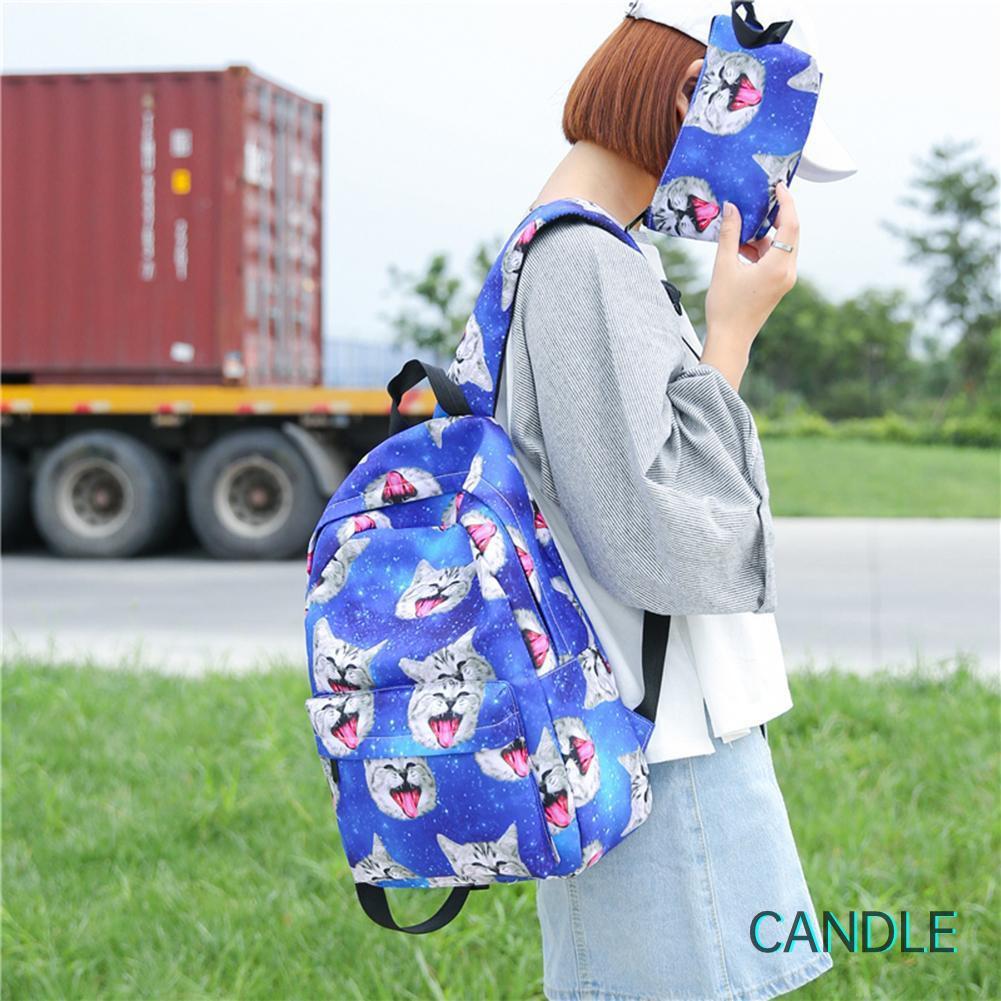 Set 2 Balo Túi Xách Ví Canvas Thời Trang Nữ