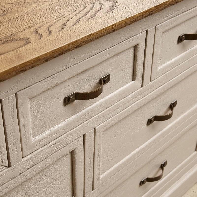 Tủ Ngăn Kéo 3+4 Seychelles Gỗ Sồi Ibie BSK34SEYO - Trắng