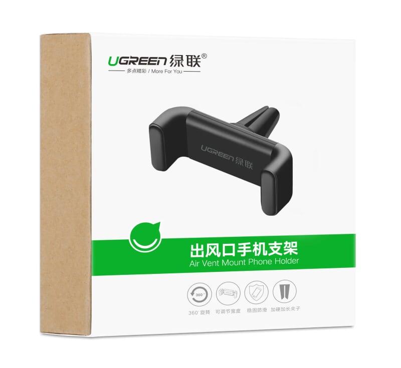 Ugreen UG30798LP120TK Màu Đen Giá Kẹp điện thoại trên khe thông gió ô tô xoay 360 độ - HÀNG CHÍNH HÃNG