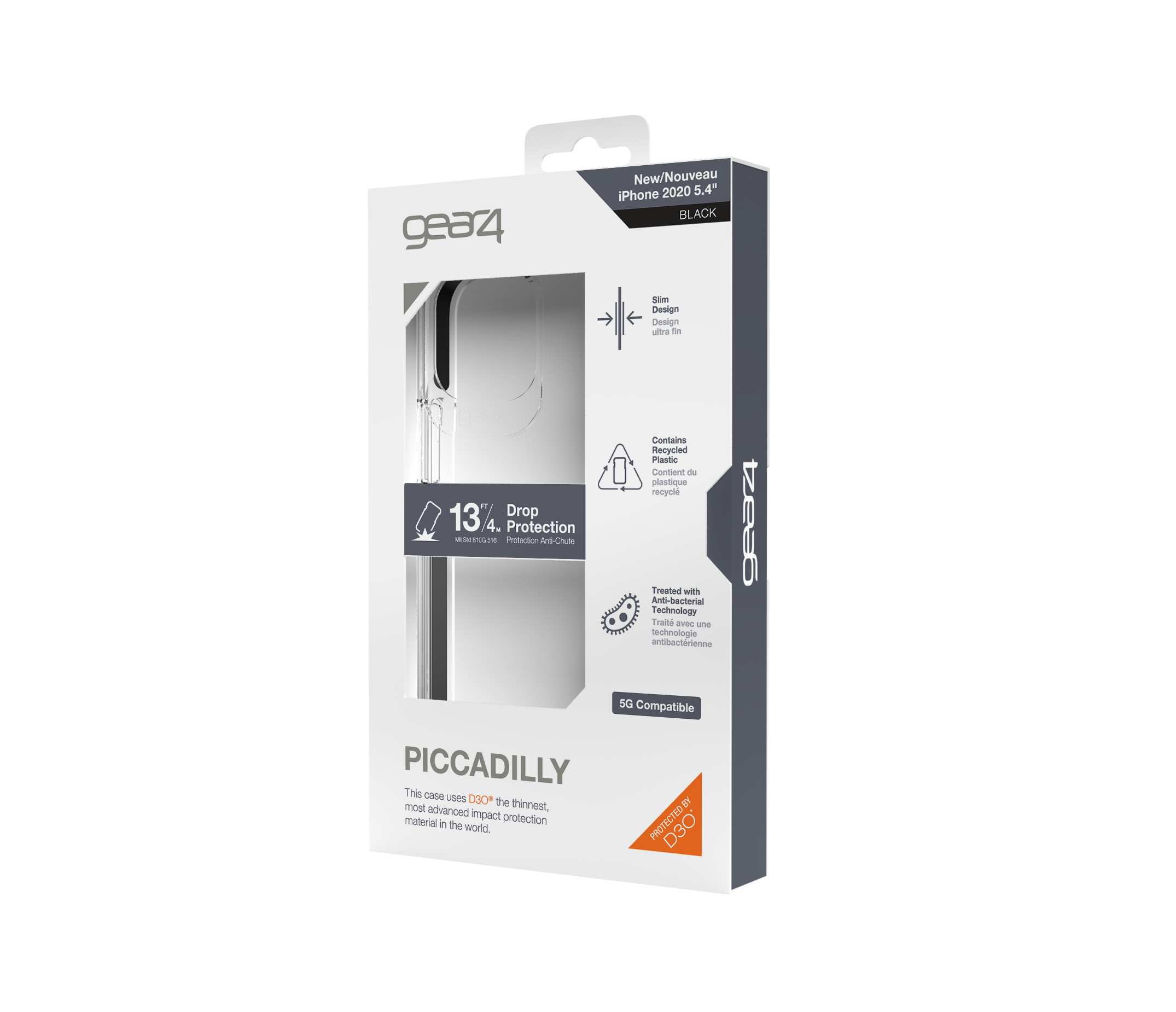 Ốp lưng Gear4 Piccadilly iPhone - Công nghệ chống sốc độc quyền D3O, kháng khuẩn, tương thích tốt với sóng 5G - Hàng chính hãng