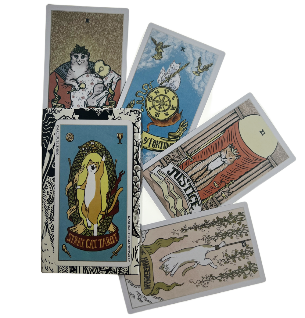 Bộ Bài Stray Cat Tarot 78 Lá Bài 7x12 Cm Tặng Đá Thanh Tẩy