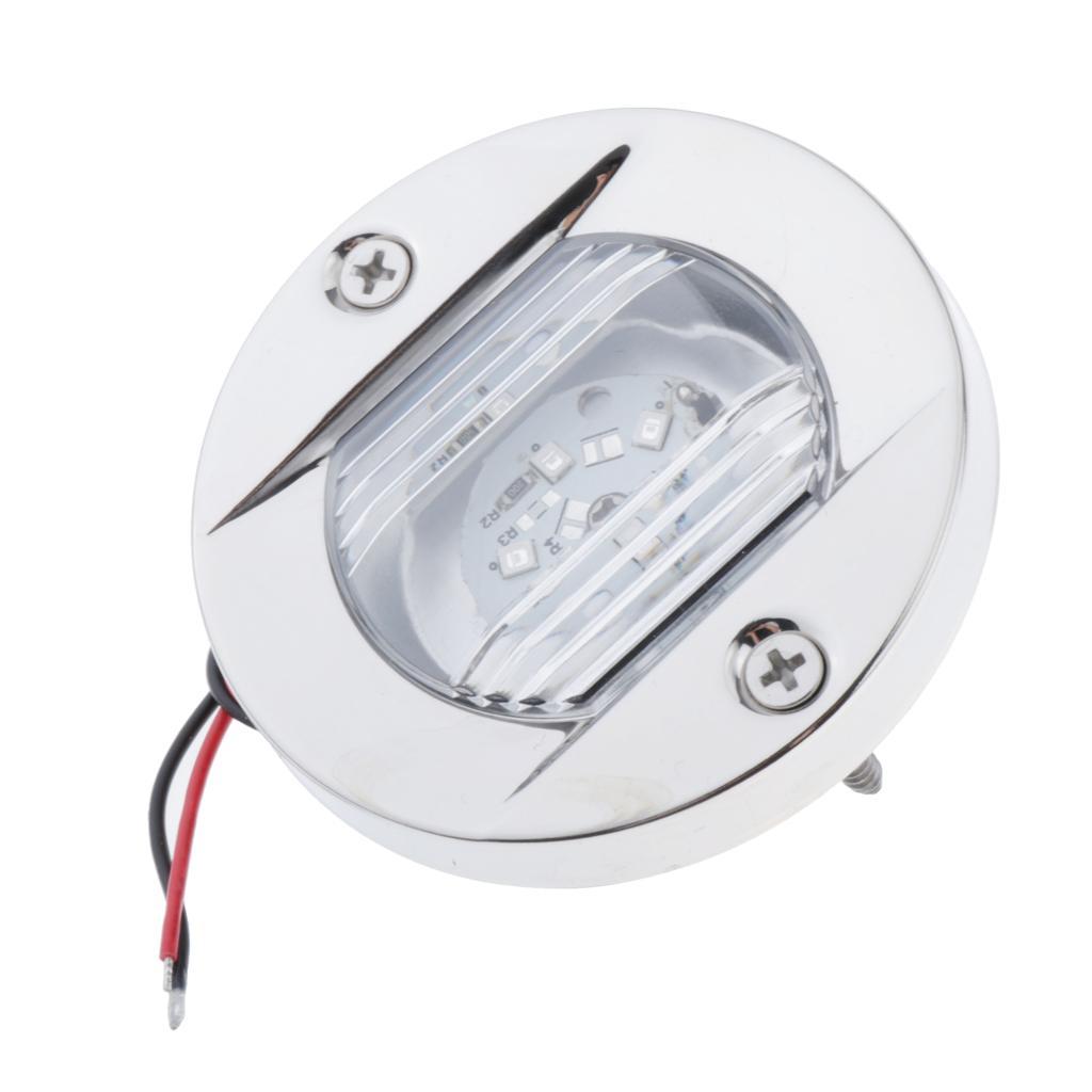 Stainless Steel Marine Boat Yacht RV 6 LEDs Step Courtesy Light 12V White