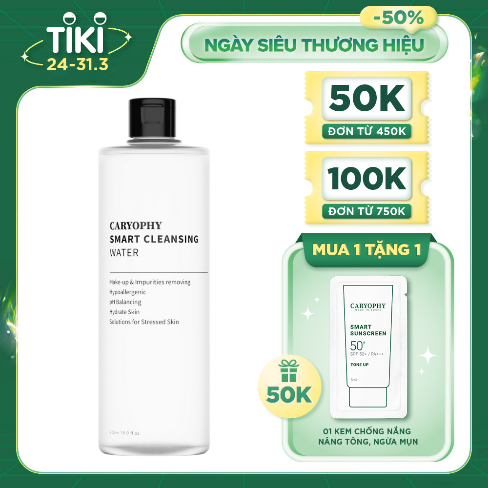 Nước tẩy trang Caryophy smart cleansing water 500ml