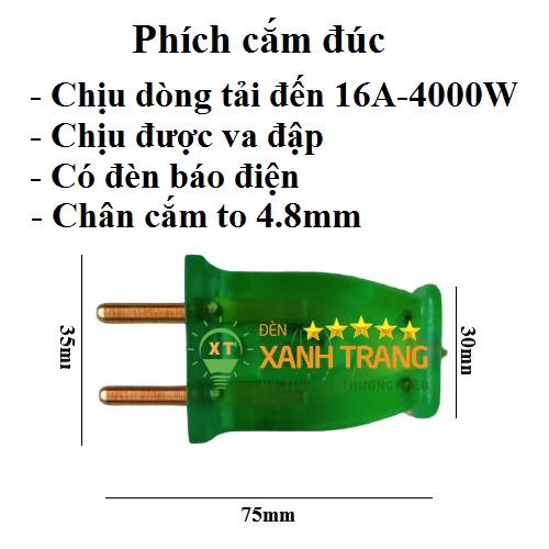 Ổ Cắm Điện Cao Su Đúc, Phích cắm đúc có đèn báo điện Chống Vỡ Chống Va Đập Siêu chịu tải đến 16A-4000W