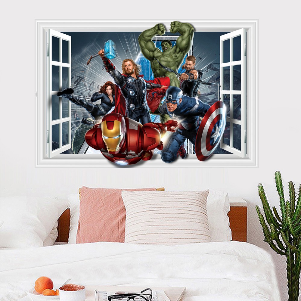 Decal trang trí tường -Những anh hùng bên khung cửa sổ
