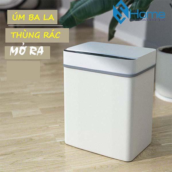 Thùng rác 15L sạc điện tự động đóng mở tặng kèm túi rác và thanh phân loại rác