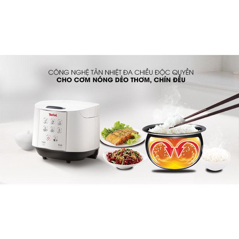 Nồi cơm điện tử Tefal RK732168 - 1.8L, lồng niêu 4 lớp, điều khiển tiếng việt - Hàng Chính Hãng