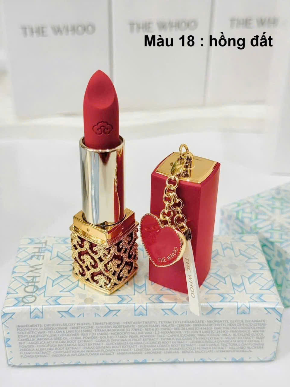 Son Lì Hoàng Cung Whoo Velvet Lip Rouge Phiên Bản Đặc Biệt 2026 Màu 18 Hồng Đào