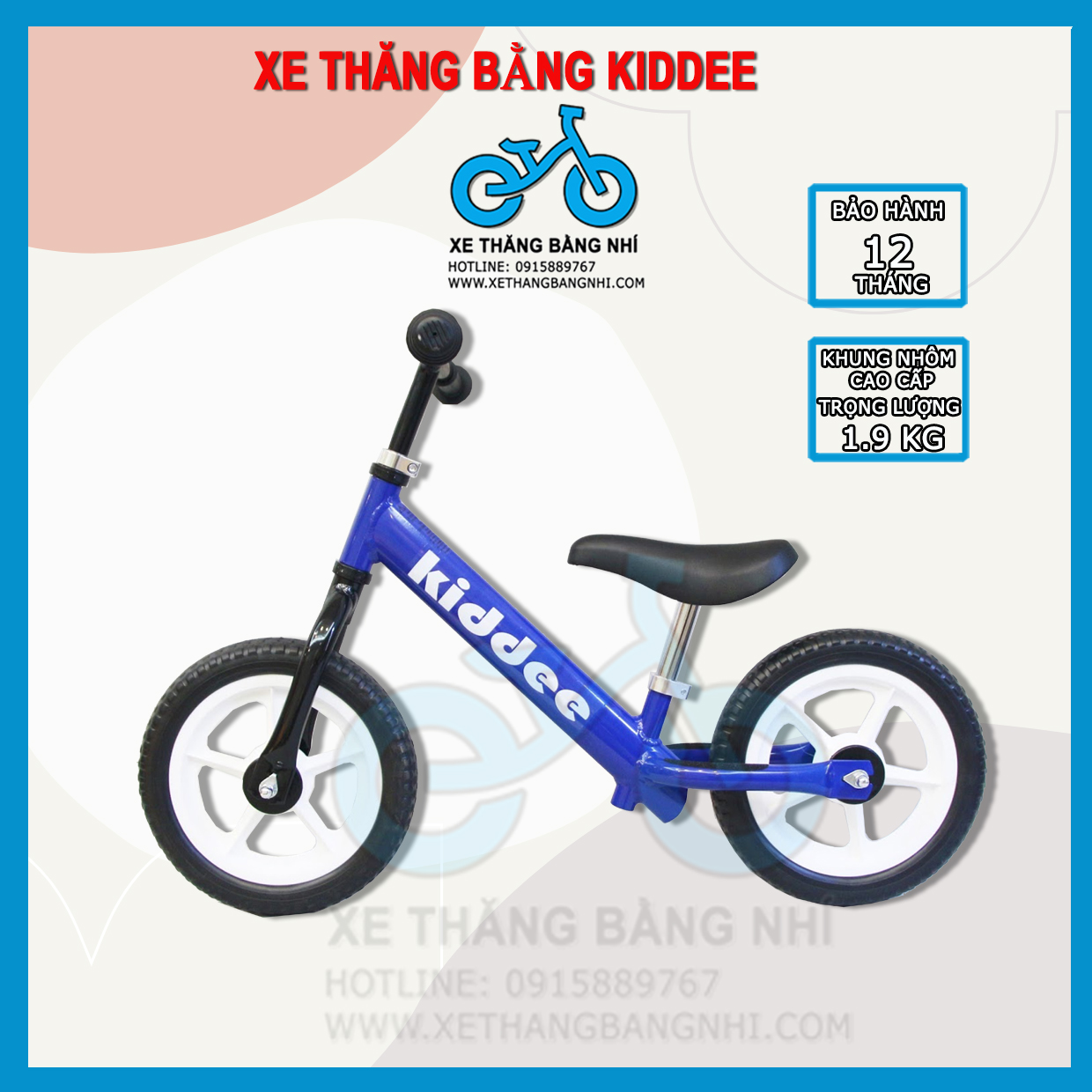 Xe Thăng bằng KIDDEE Xanh dương Khung nhôm cao cấp 1,9 kg