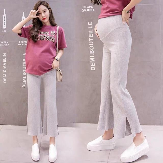 quần bà bầu legging mềm , ống loe xẻ tà( hàng quảng châu)sẵn hàng 1 số size