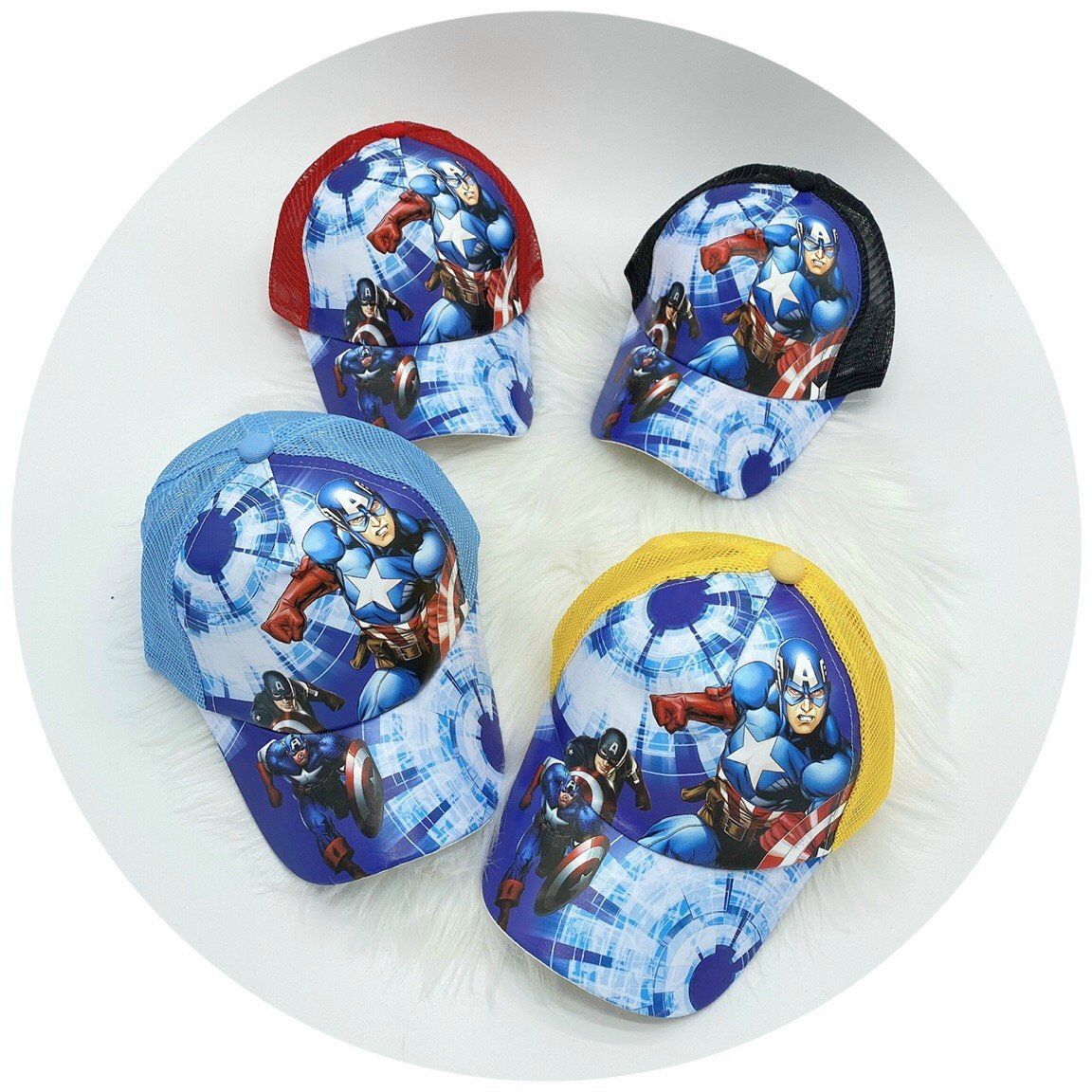 Nón kết lưới hình Captain America màu vàng siêu hot cho bé trai - PP10166CV