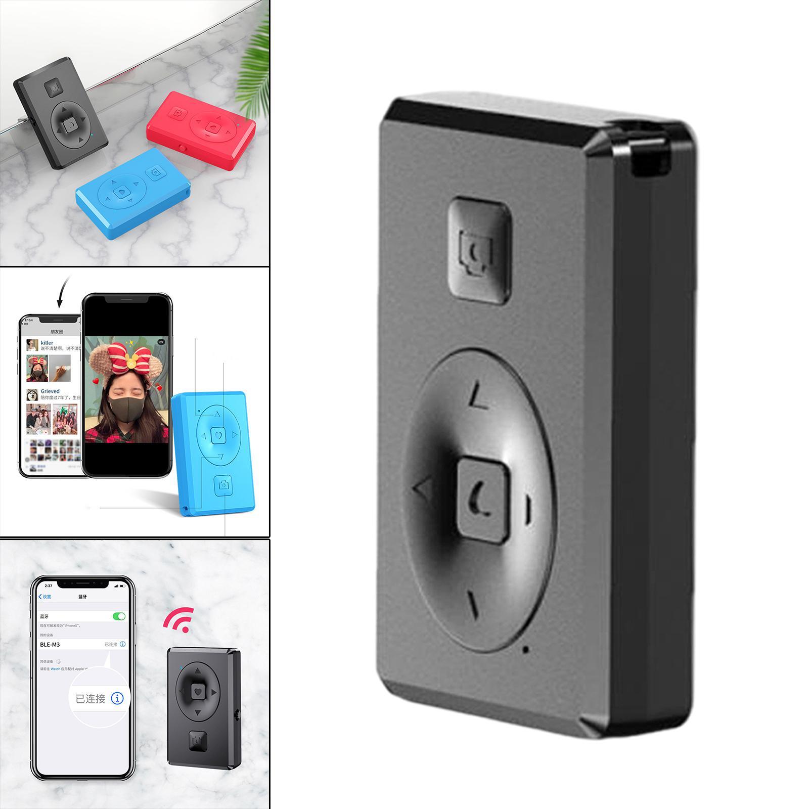 Wireless Bluetooth Camera Shutter Remote Control for Smartphones Black