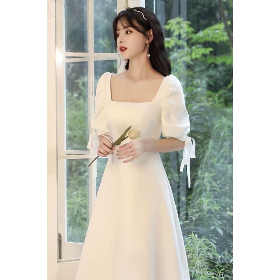 Đầm tay nơ cổ vuông dáng xinh thướt tha - Mina dress RE