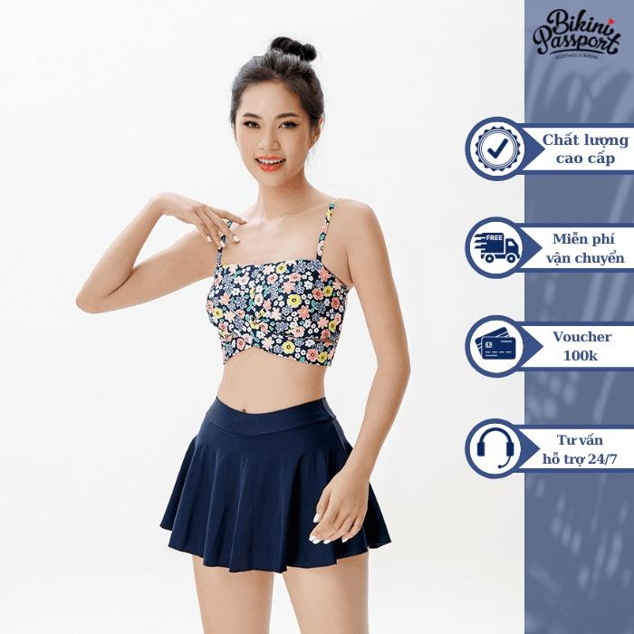 Áo bơi NỮ lẻ BIKINI PASSPORT kiểu Áo bơi lẻ croptop hai dây - Floral - BS371_FLO