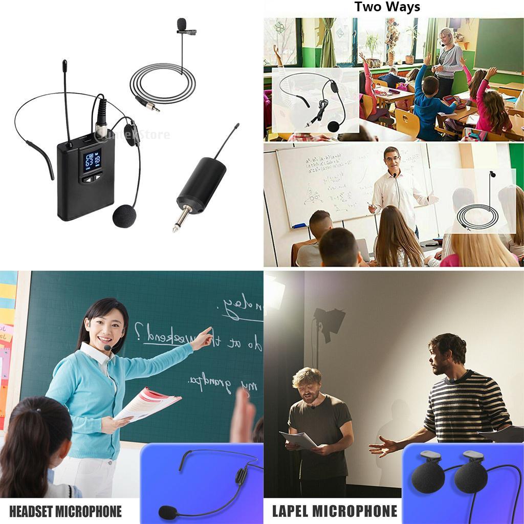 UHF Wireless Headset Lavalier Microphone Lapel Mic For Teacher Speech Interview