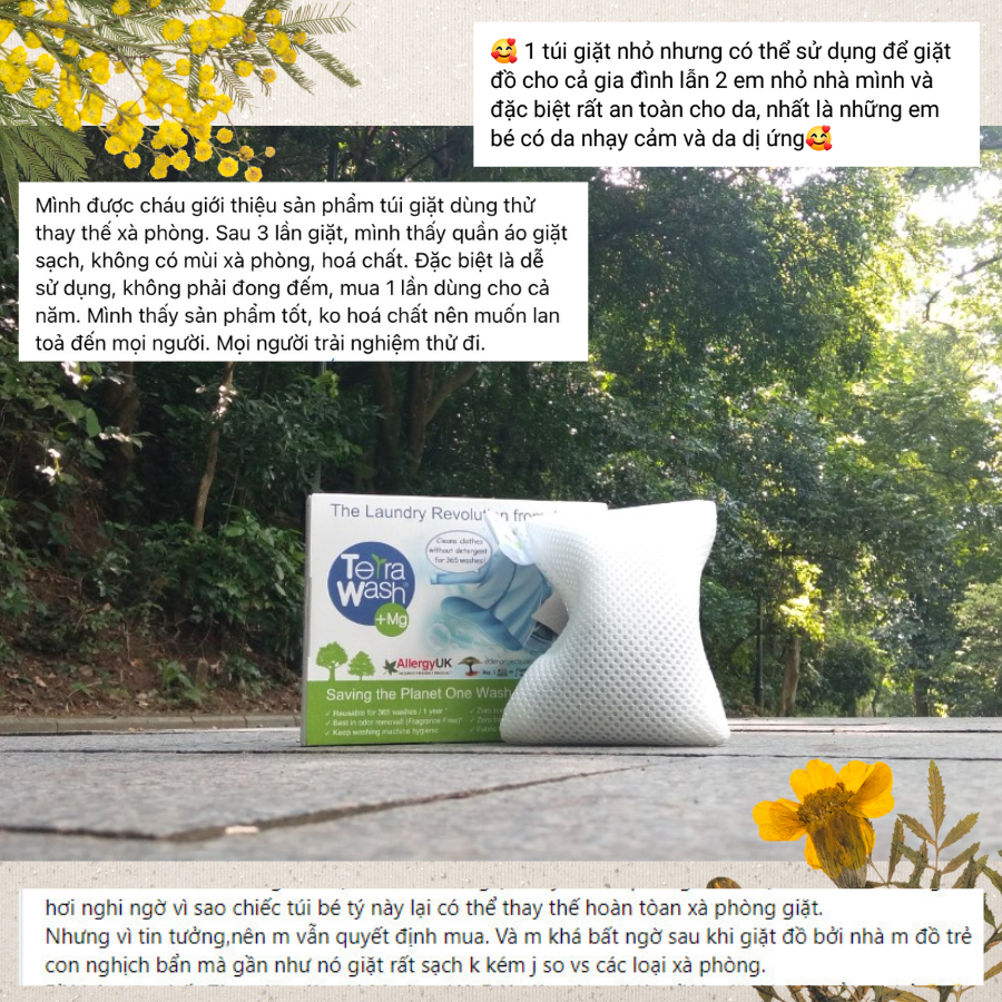 Combo Túi Giặt Terra Wash Mg Và Túi Vải Canvas Trắng.