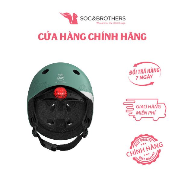 Mũ đội đầu phản quang cho bé Scoot and Ride màu Forest