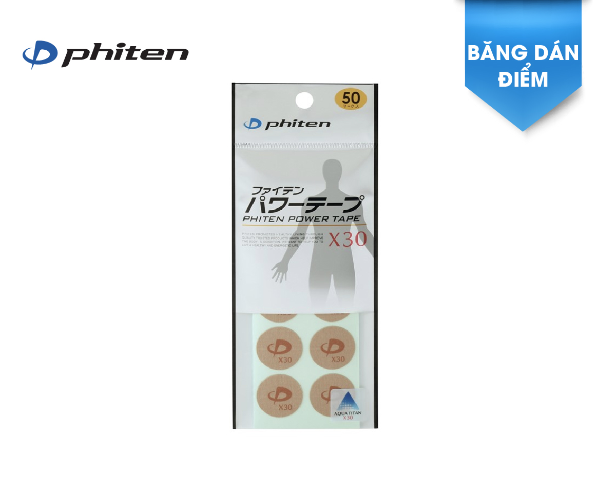 Miếng dán giảm đau X30 Phiten titanium power tape x30 (50 miếng) PT700000