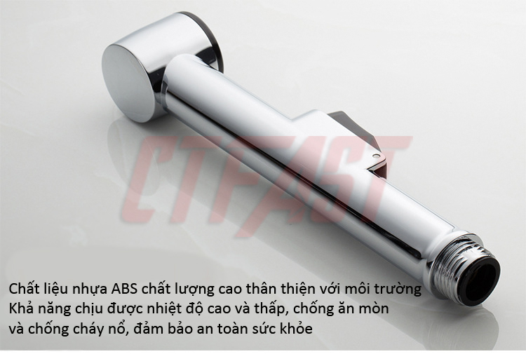 Bộ vòi xịt vệ sinh (Toilet) chất liệu nhựa mạ (bao gồm vòi xịt+giá đỡ+dây xịt 1,5m) - Thiết kế thông minh nhỏ gọn tiện ích