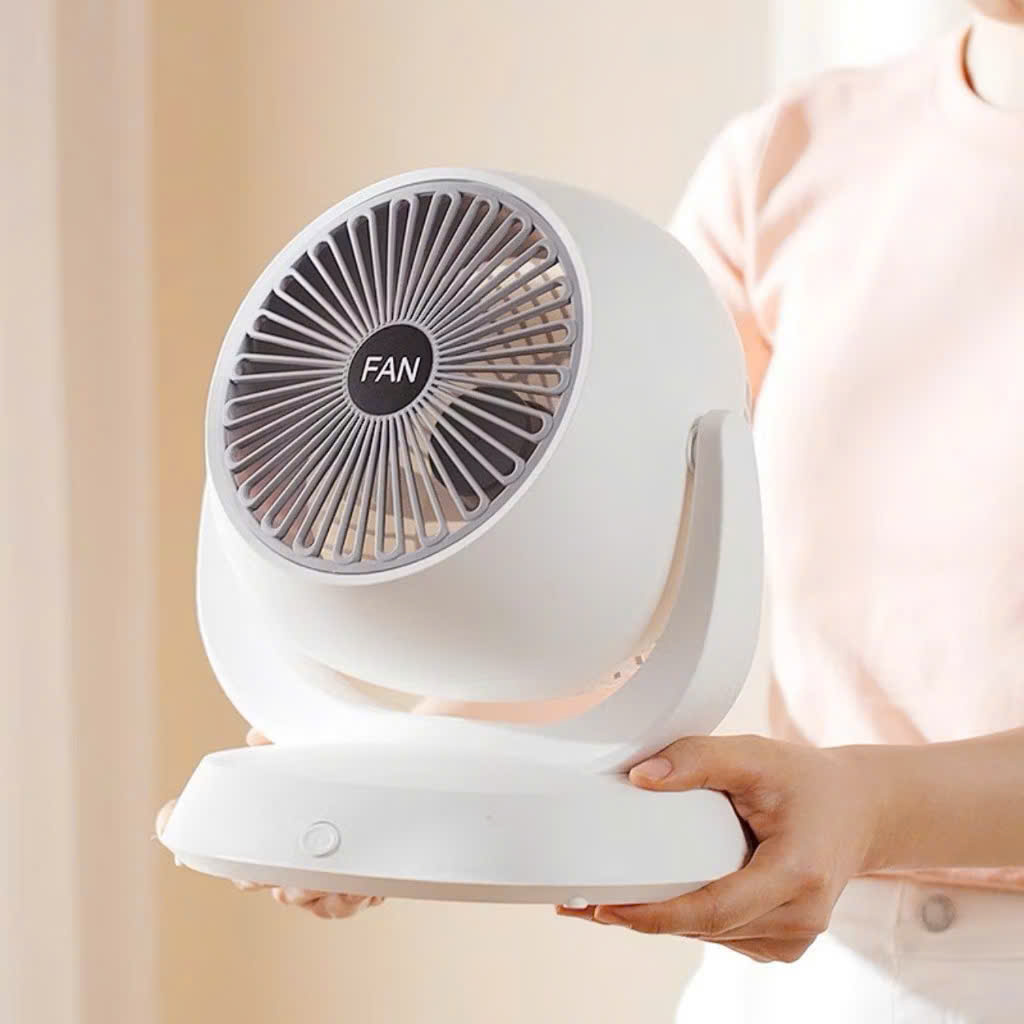 Quạt Tích Điện F3 Xoay 180 Độ Để Bàn - 3 Cấp Độ Gió, Mini Sạc Type C - HÀNG CHÍNH HÃNG MINIIN