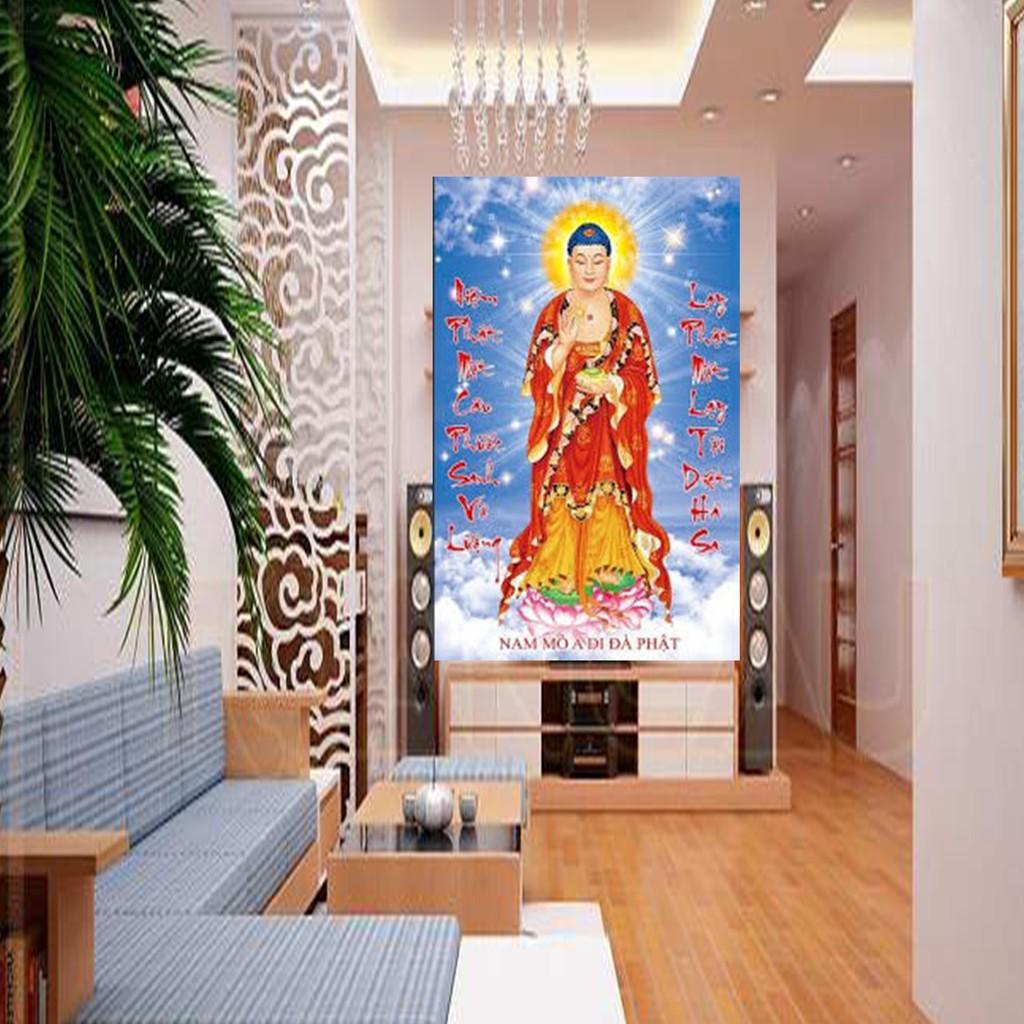 Tranh đá Phật A Di Đà 88660 - kích thước: 58 * 80cm.