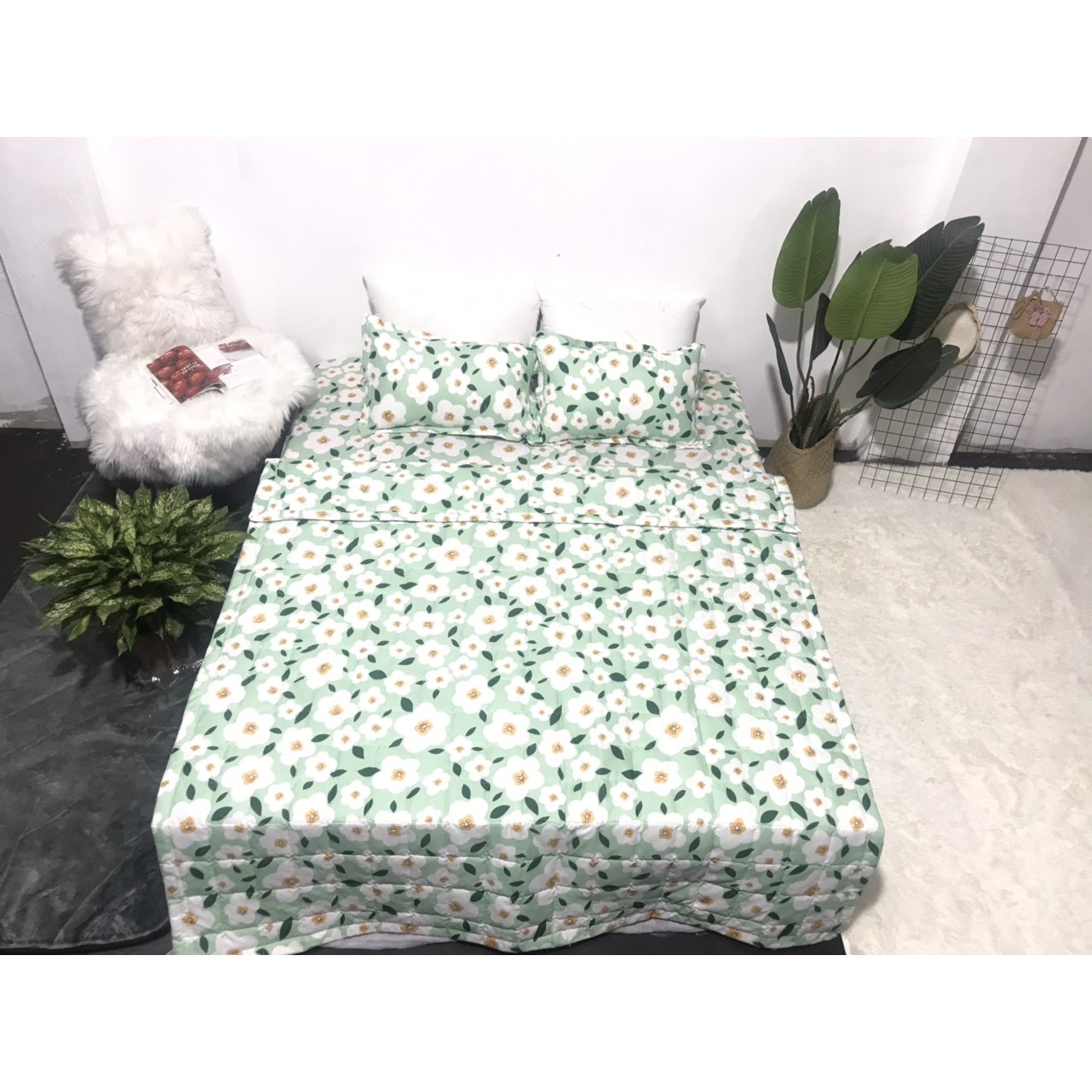 Bộ Chăn Ga Gối Hè Thu 5 Món CHM1