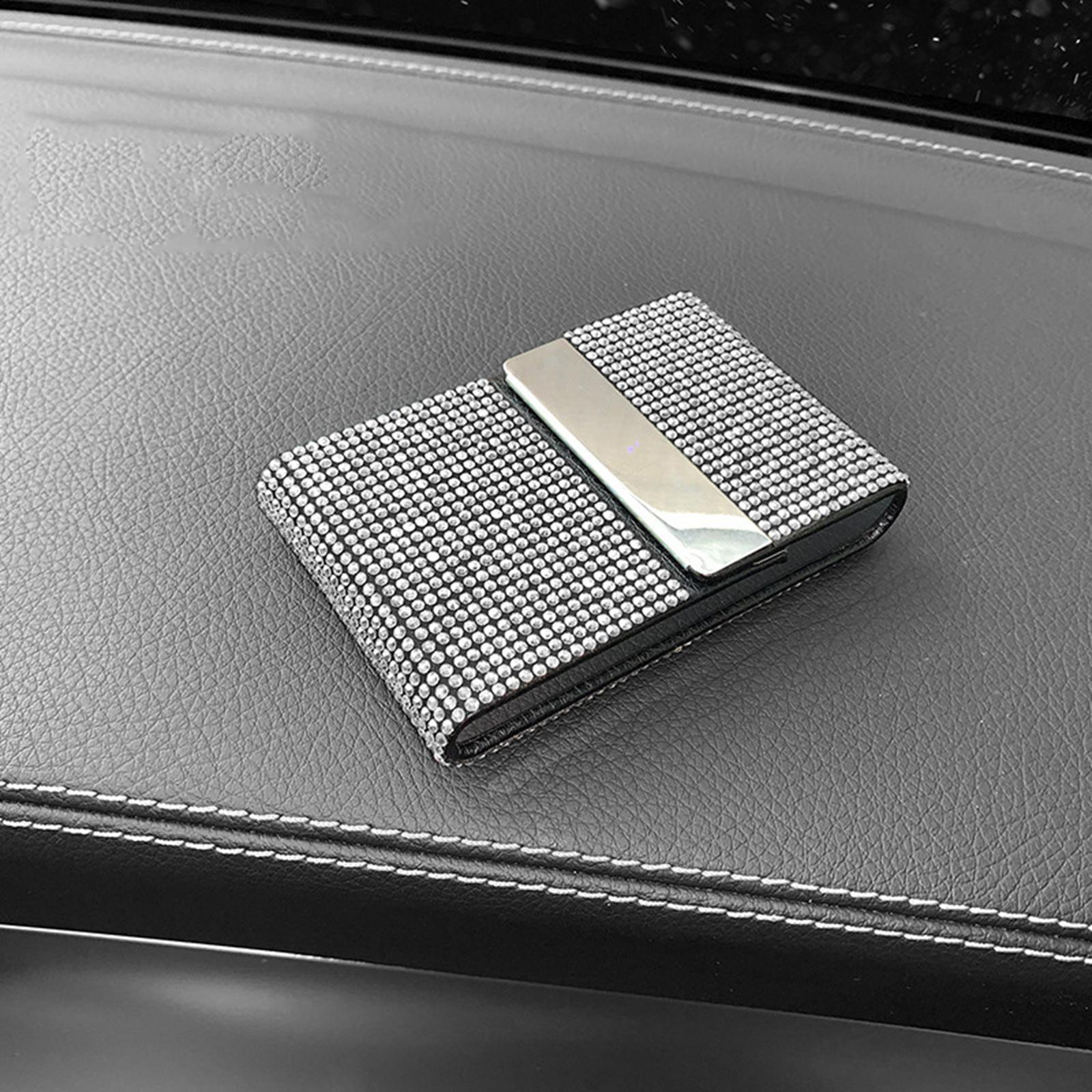 Minimalist ID Card Holder, Card Pocket Multifunctional Card Case with Rhinestones Document Organizer Wallet Pouch for ID Card Men