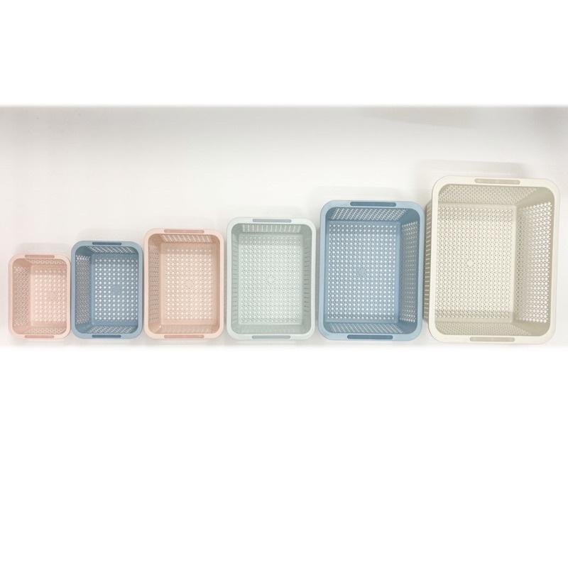 Rổ Nhựa Chữ Nhật Màu Pastel Sang Trọng Đa Năng Tiện Dụng Nhiều Kích Cỡ