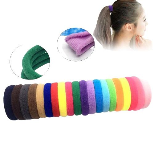 Ống 20 Dây Cột Tóc Trơn Màu Vintage Co Giãn Mềm Mại Phong Cách Hàn Quốc