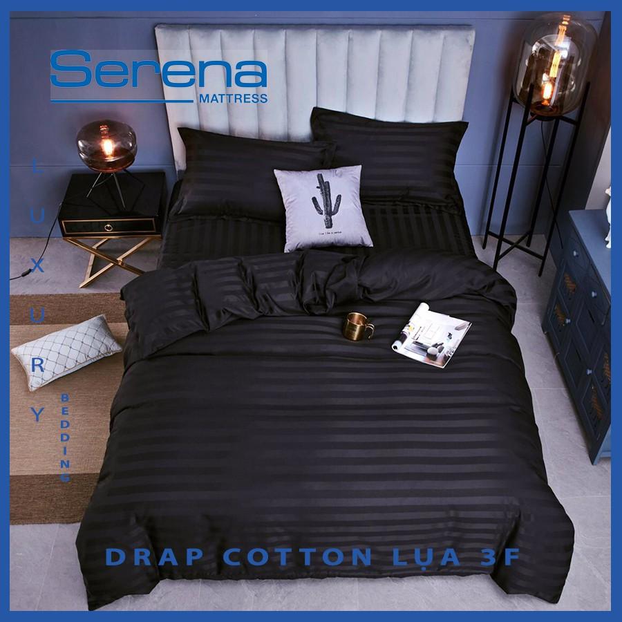 Bộ Chăn Ga Gối Cotton Lụa 5 Món Cao Cấp SERENA Bộ Drap Lụa 3F Mát Chăn Mùa Hè Đẹp - Hệ Thống Nệm