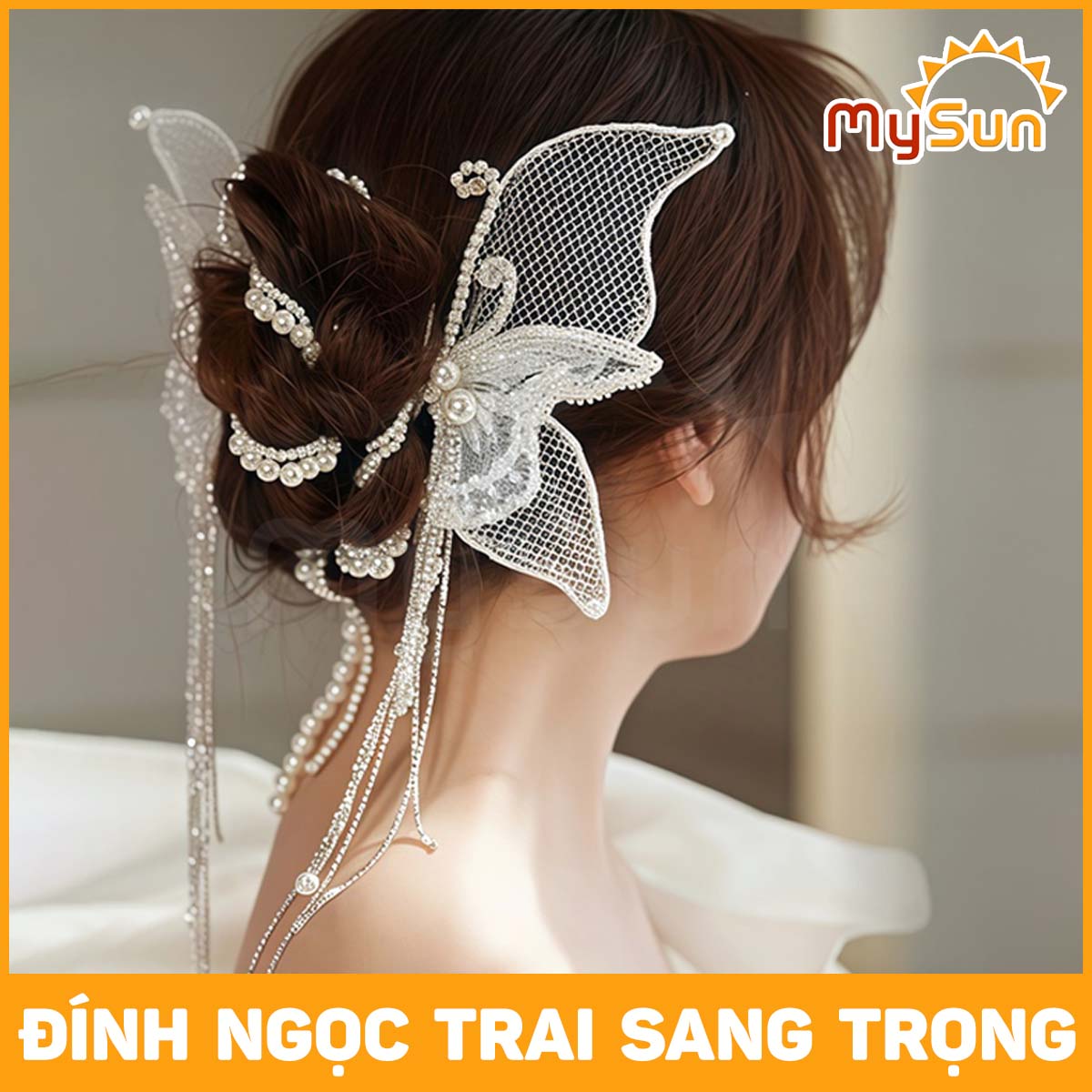 Kẹp tóc cho bé gái cài cột tóc công chúa dễ thương MySun AngelWing